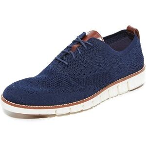 Cole Haan Zerogrand Stitchlite Men's Navy Marine Ivory Knit Casual Shoes NIB 10